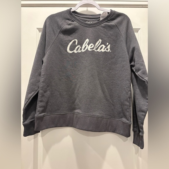 Cabela's Charcoal Sweatshirt with White Logo New with tags - Picture 1 of 3